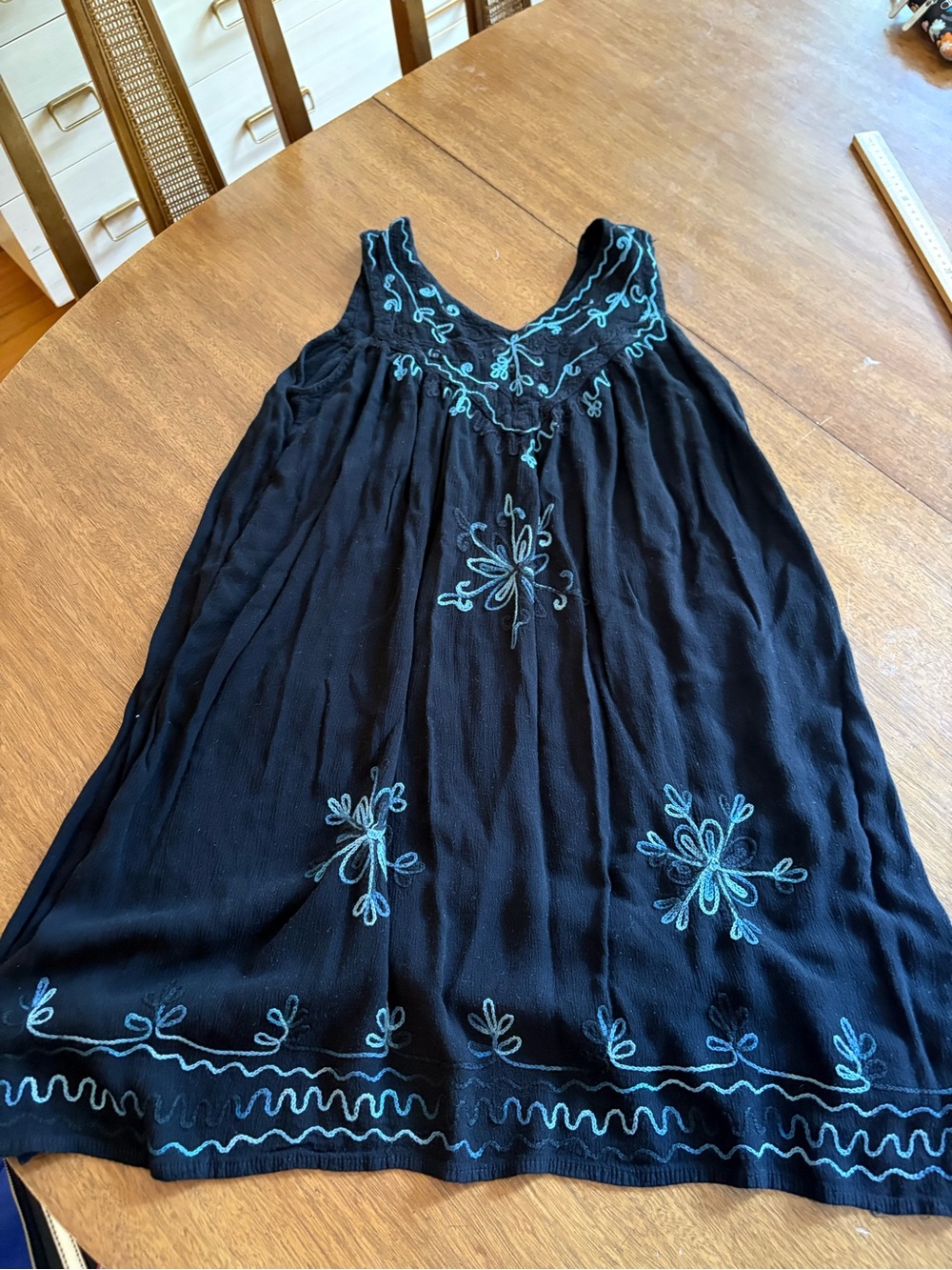 Boho floral embroidery swim suit coverup